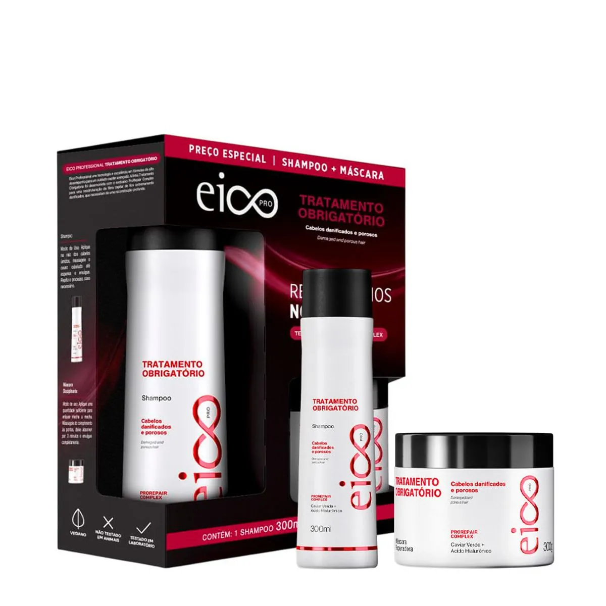 Kit Pro Eico Tratamento Obrigatório Shp 300ml Máscara 300g