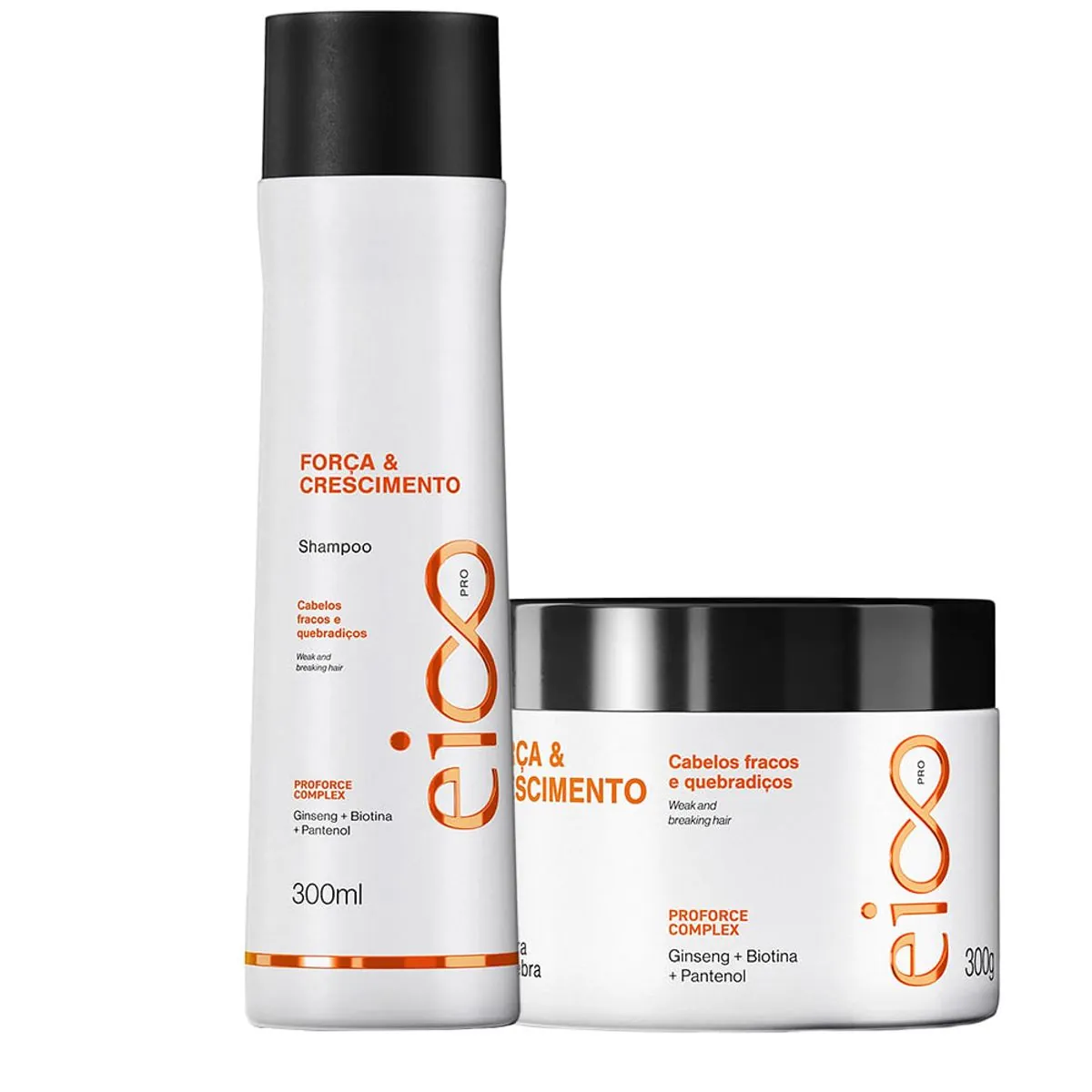 Kit Pro Eico Força Crescimento Shp 300ml Máscara 300g