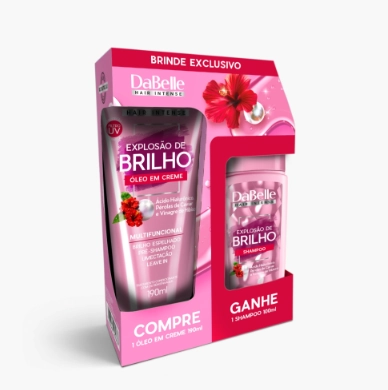 Kit Dabelle Sh 100ml Oleo Em Creme 190ml Explosao De Brilho