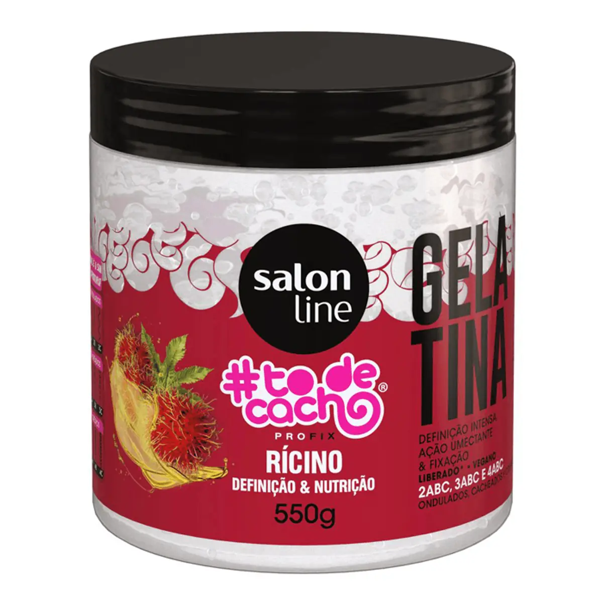 Gelatina Salon Line Rícino To De Cacho Definição Nutrição Pote 550g