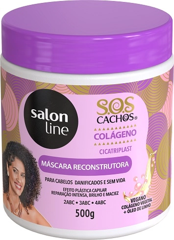 Masc Reconst.salon Line S.o.s Cachos 500g Colageno