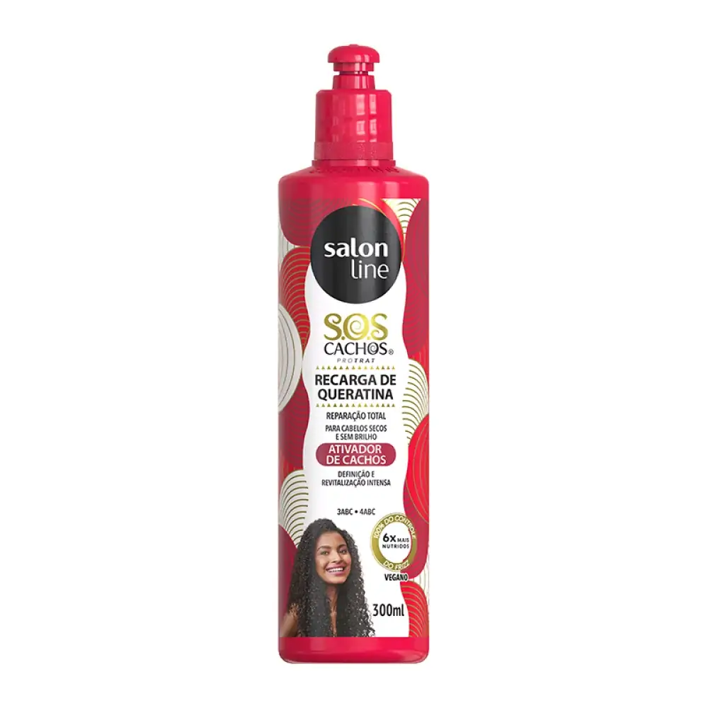 Ativ Cachos S Line Sos Cachos 300ml Recarga Queratina Reparacao Total
