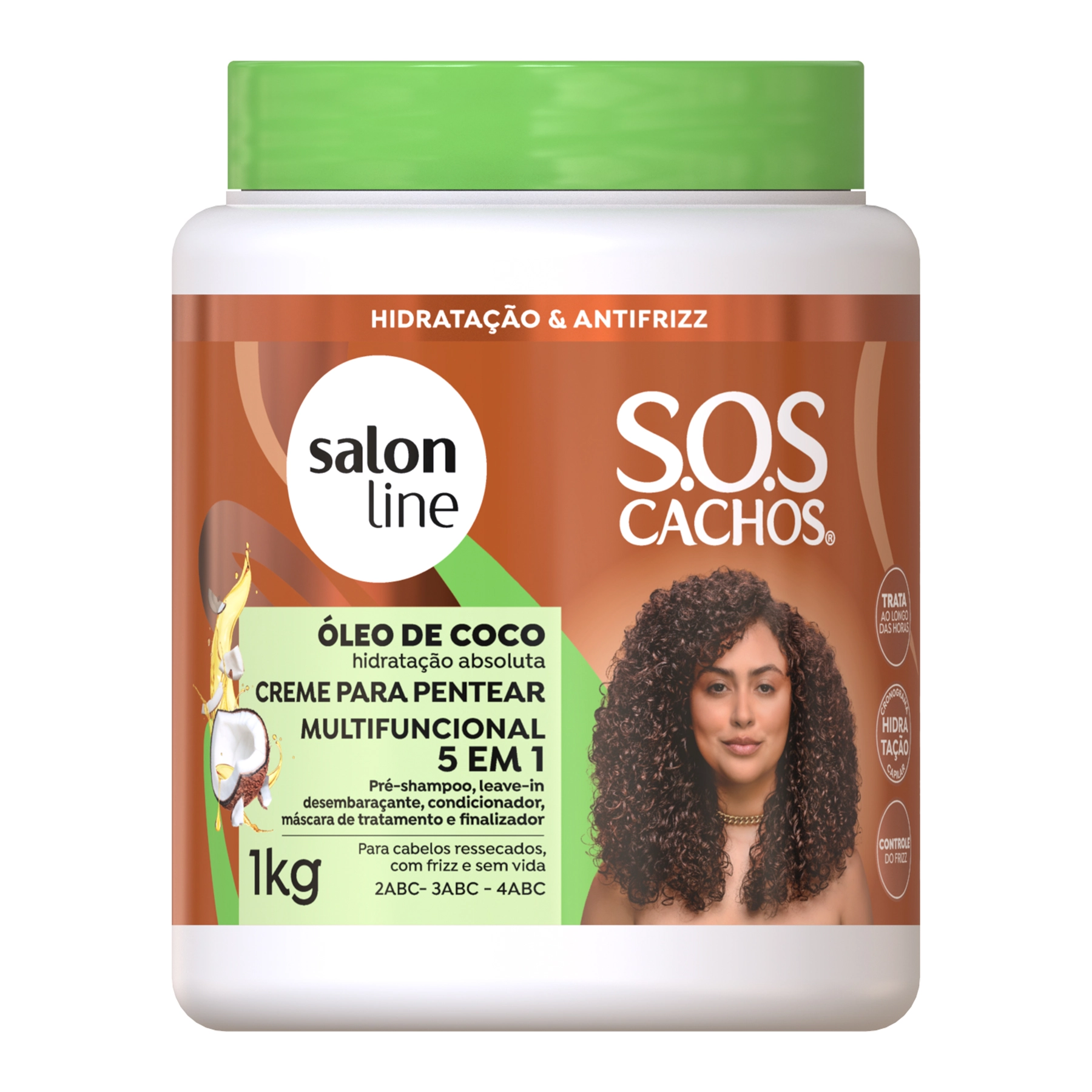 Salon Line Sos Cachos Cr Pentear Multifunc 1000g 5 Em 1 Oleo De Coco