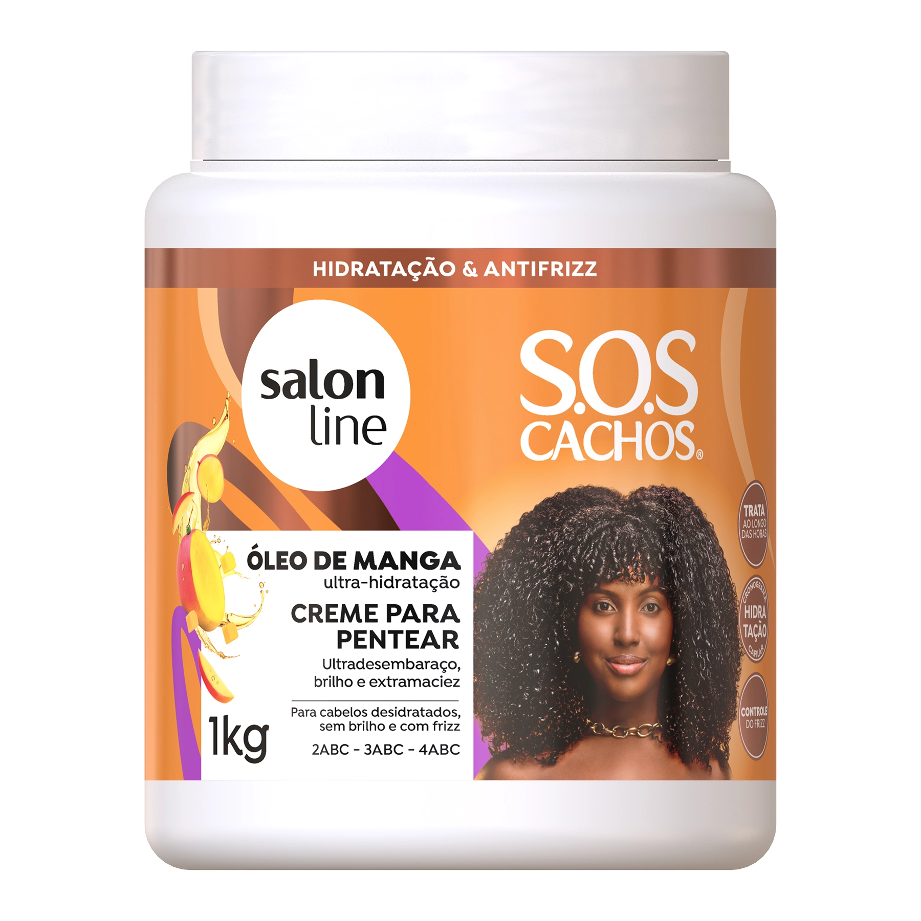 Salon Line Sos Cachos Cr Pentear 1000g Oleo De Manga