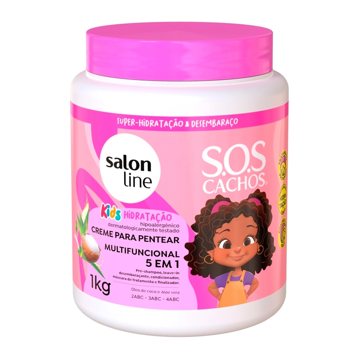 Salon Line Sos Cachos Cr Pentear 1000g Kids Hidratacao