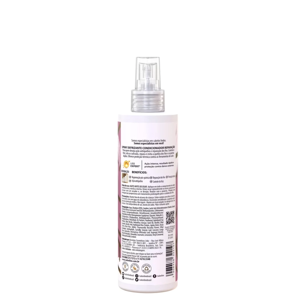 Spray Defrizante S Line Meu Liso 240ml Prot Termico Reparacao