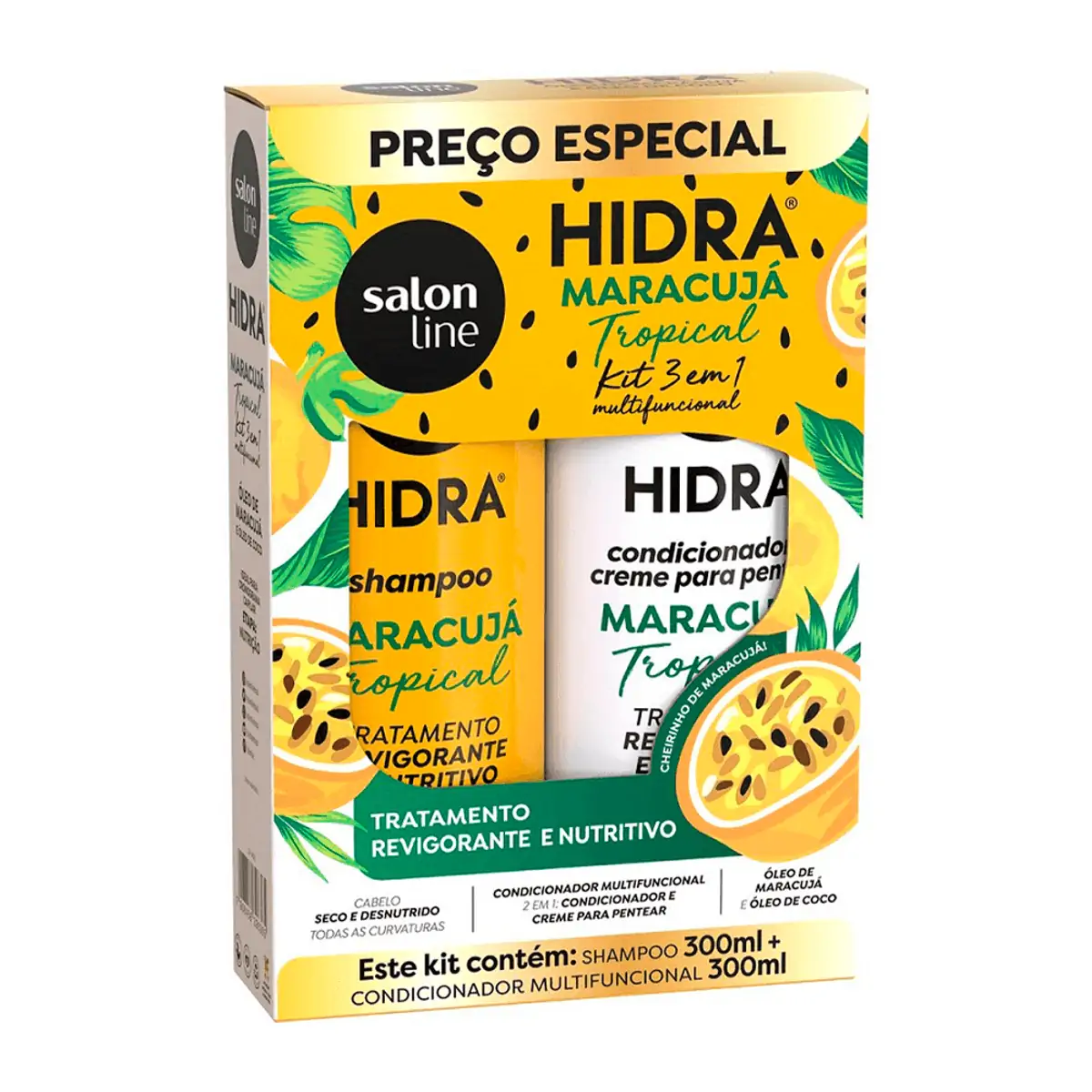 Kit Salon Line Shampoo Condicionador Hidra Maracuja 2x300ml