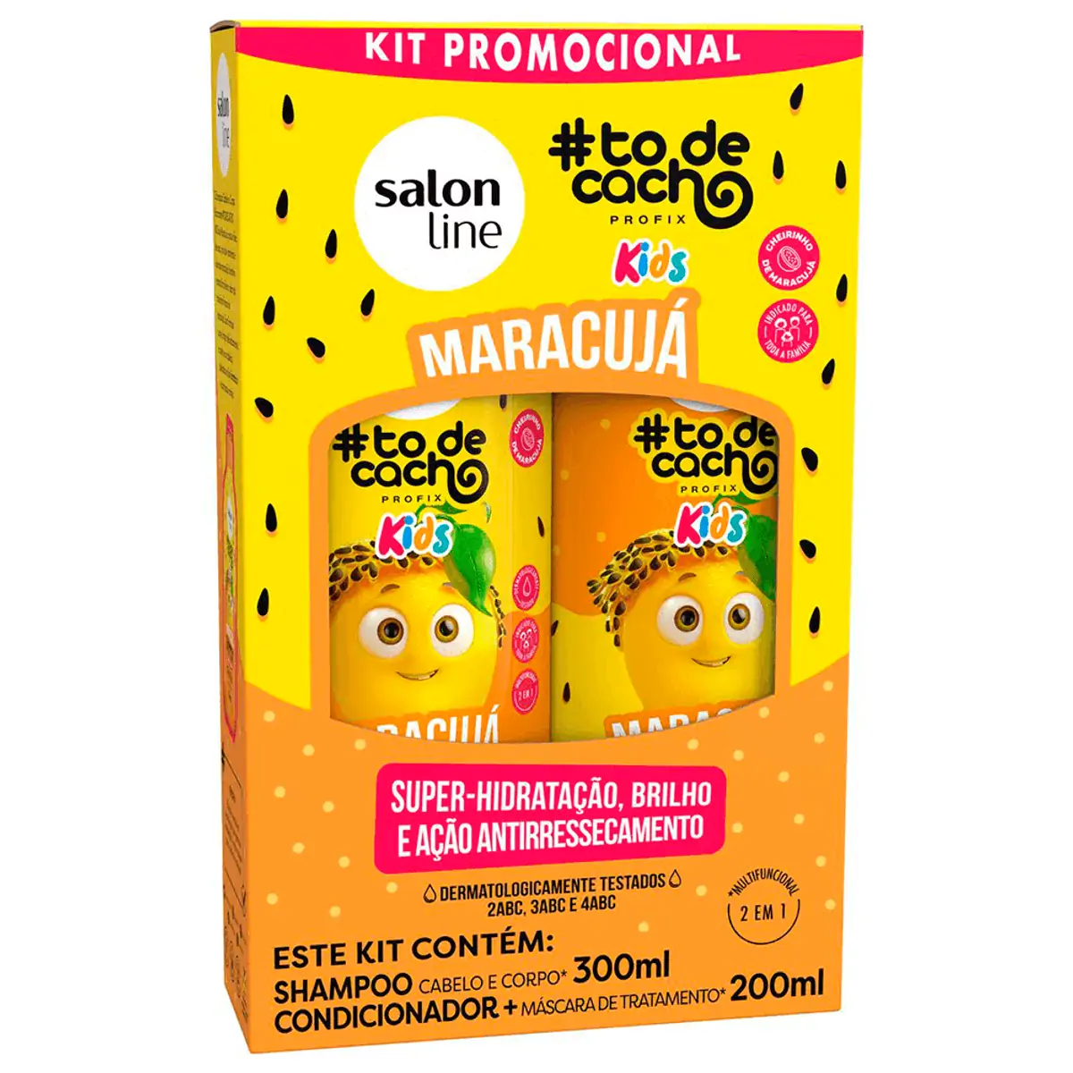 Kit Salon Line Sh 300ml Cond 200ml Kids Todecacho Maracuja 1un