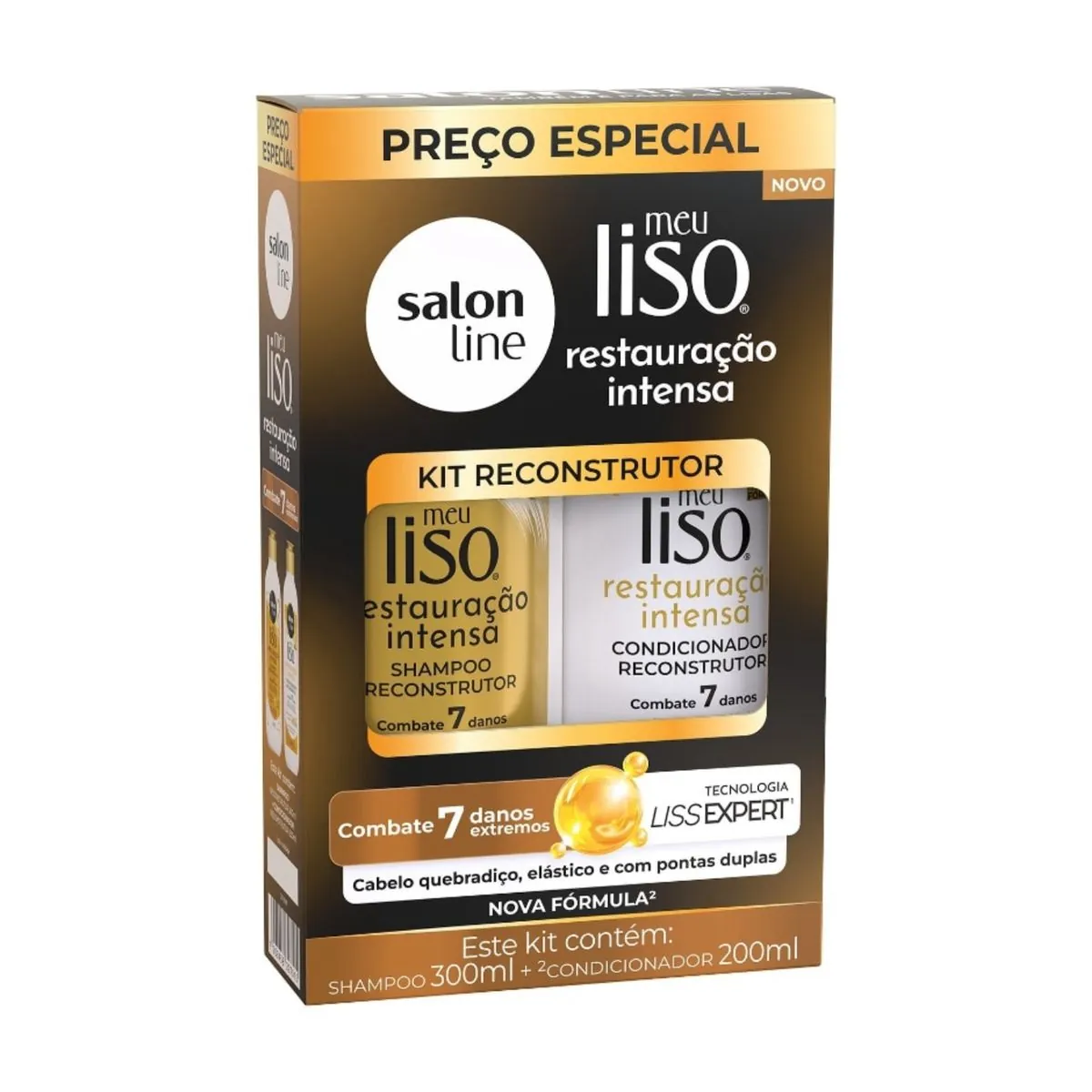 Kit Sh 300ml Cond 200ml S Line Meu Liso Restauracao Intensa