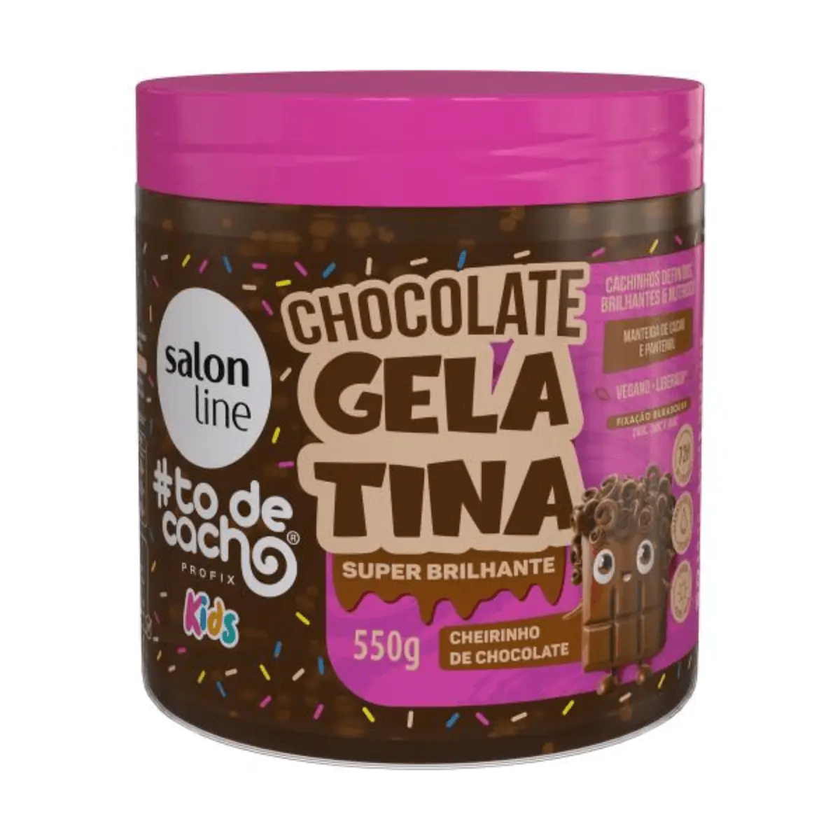 Gelatina Capilar Todecacho Kids Chocolate Super Brilhante 550gr