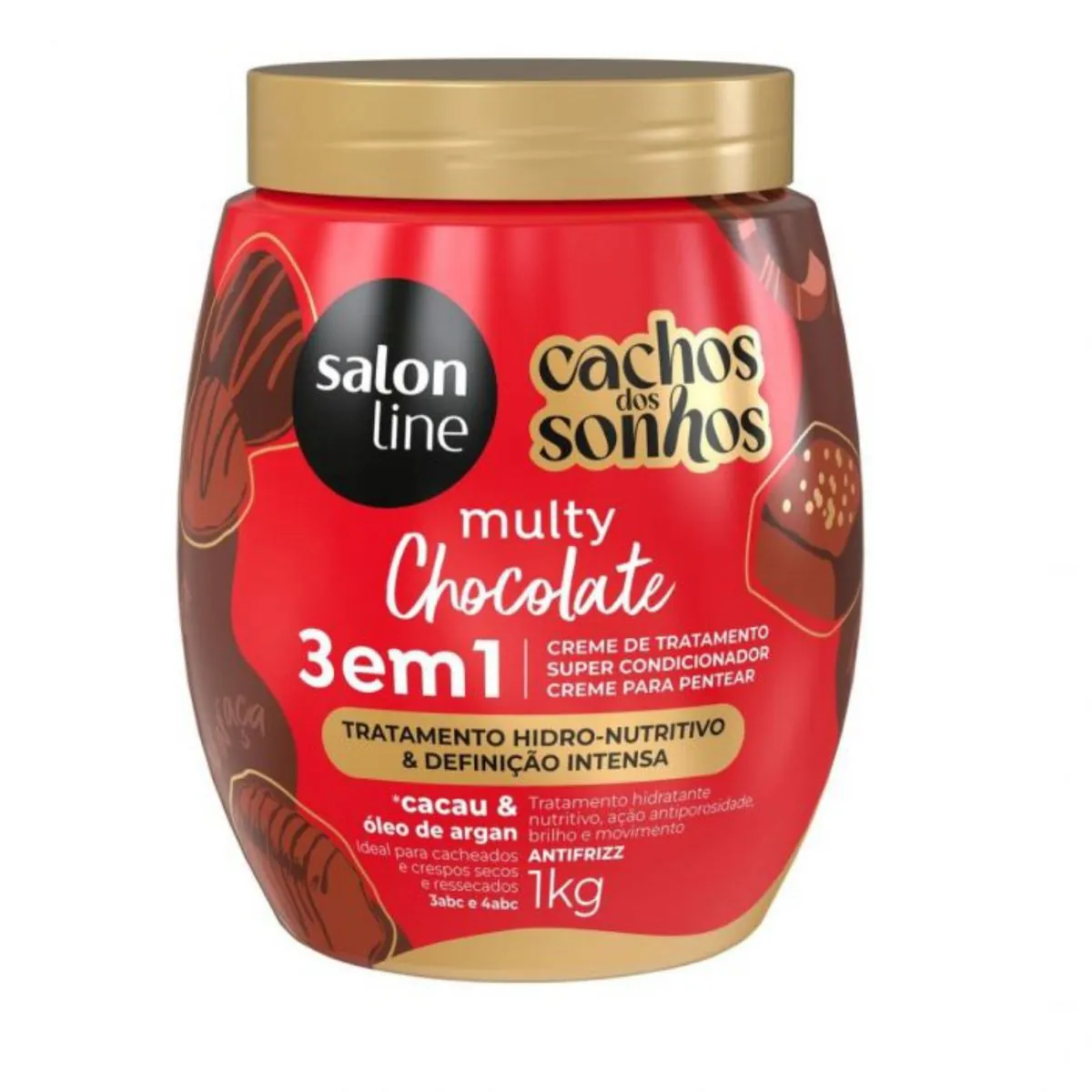 Cr Trat S Line Cachos Dos Sonhos 1kg Multy Irresistivel Chocolate 3 Em 1