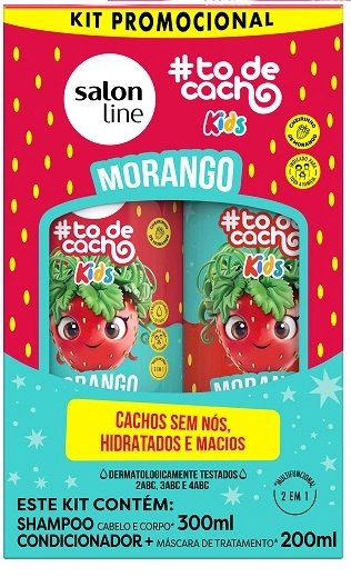 Kit Sh 300ml Cond 200ml S Line Todecacho Kids Morango
