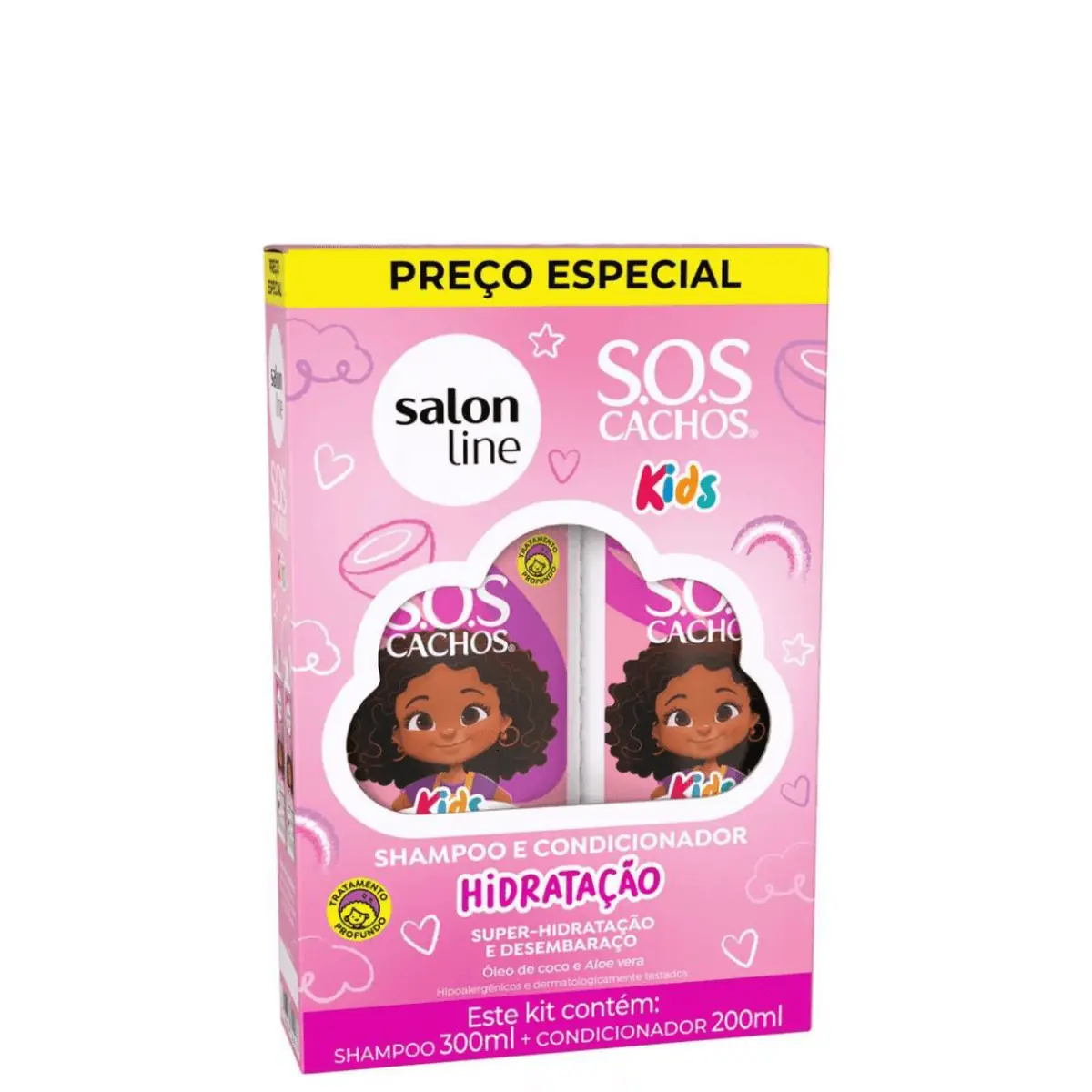 Kit S Line Sh 300ml Cond 200ml Sos Cachos Hidratacao Kids