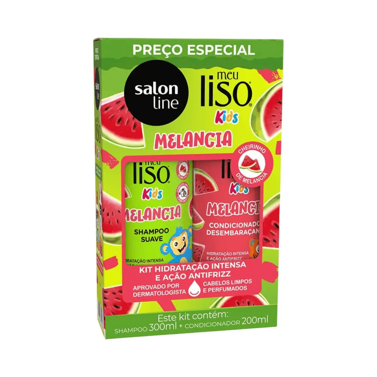 Kit Sh 300ml Cond 200ml S Line Meu Liso Kids Melancia