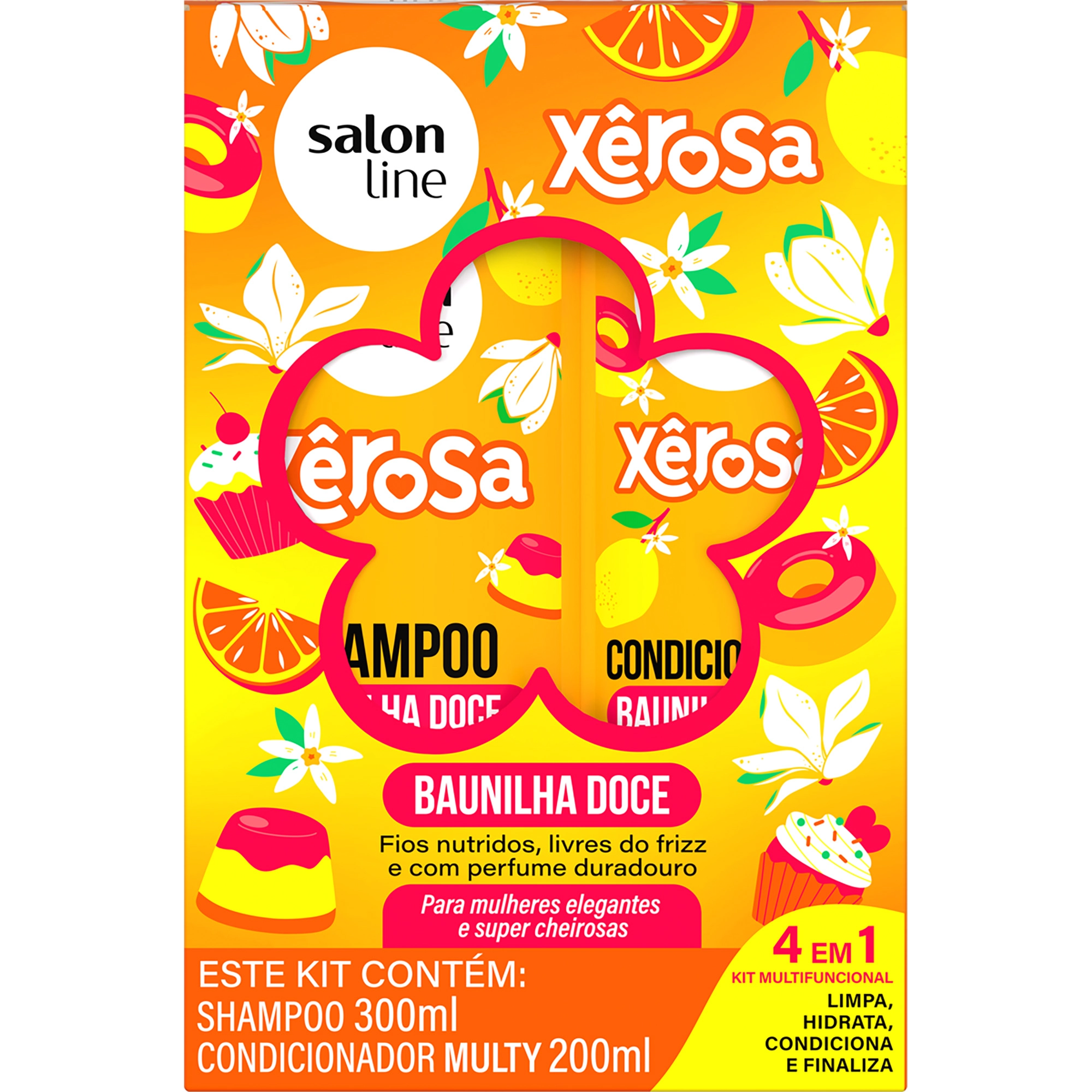 Kit S Line Xerosa Sh 300ml Cond 200ml Baunilha Doce