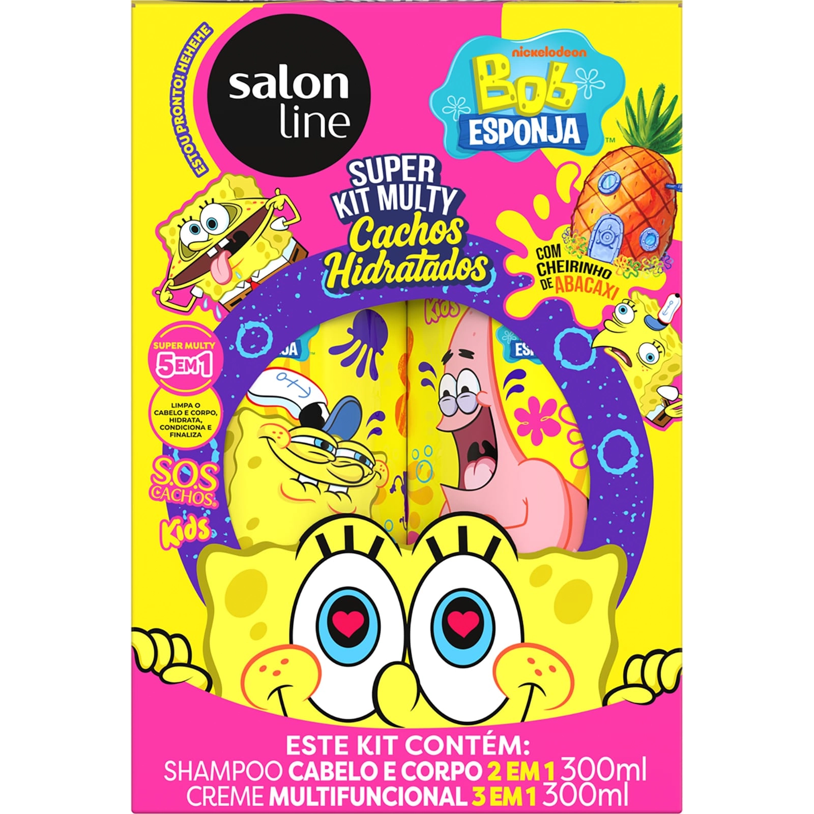 Kit Sh Cr S Line Sos Kids 300ml Multy Bob Esponja