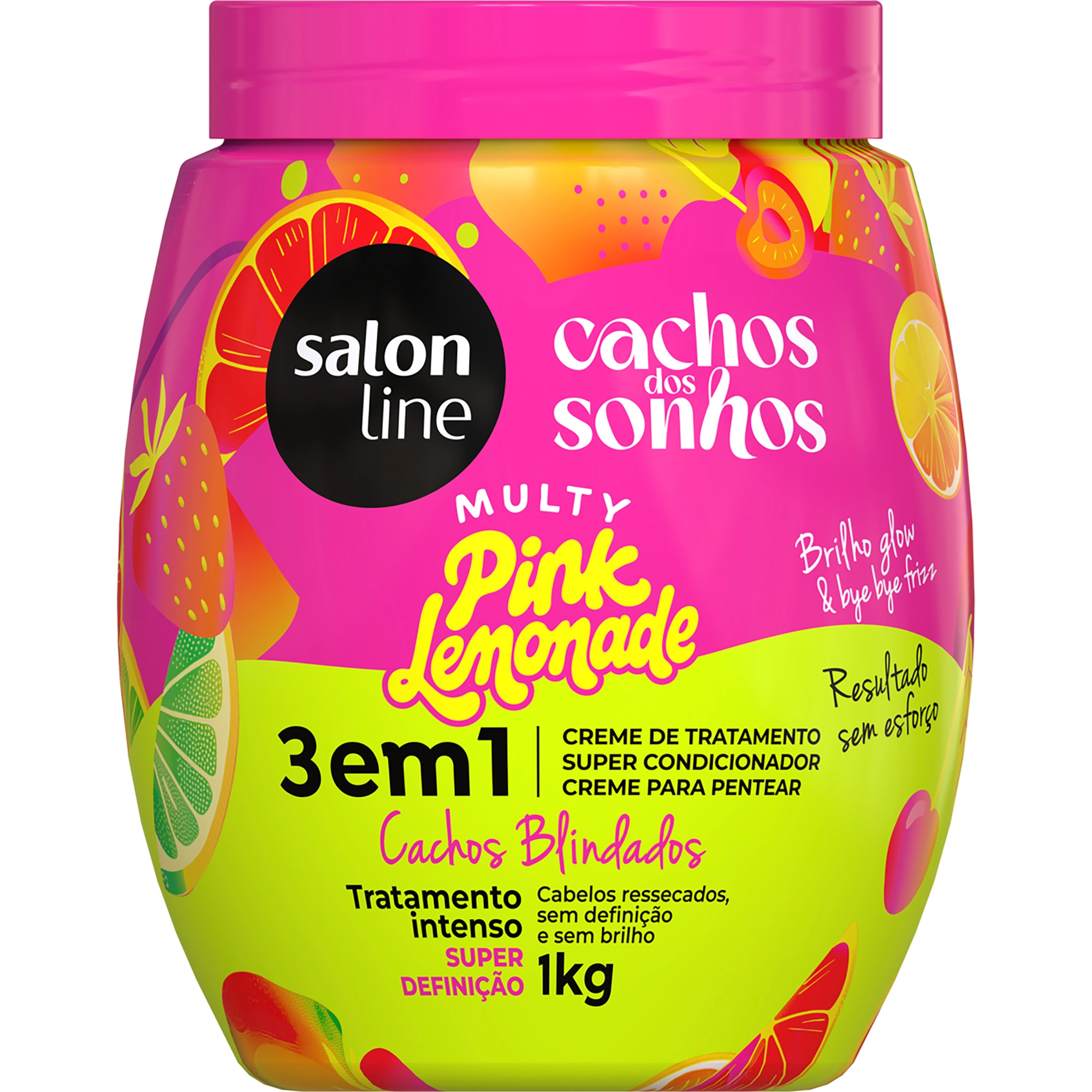 Cr Pent S Line Cachos Dos Sonhos 1kg 3 Em 1 Multy Pink Lemonade