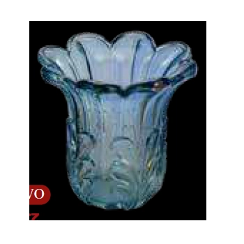 Vaso De Vidro Dec. Transp. Ondulado Azul 11x11cm