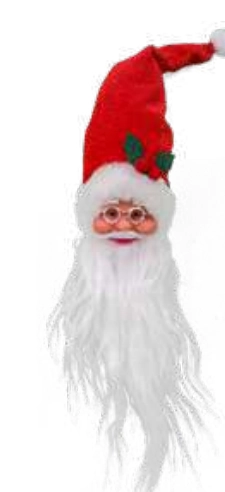Cabeça Noel C/gorro Tradic 36cm Verm