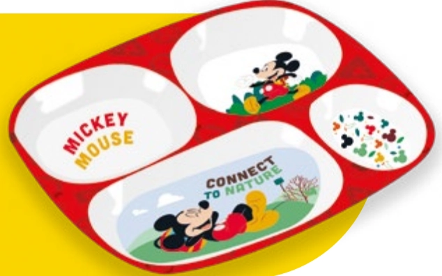Prato Divisoria Melamine 24,5cm Mickey
