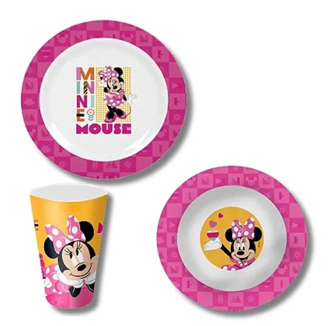 Jogo Infantil Melamine Minnie 3peas