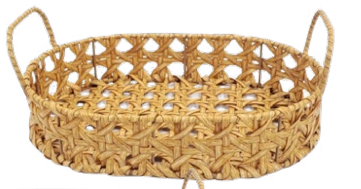 Cesta Oval Com Alca Palhinha 30x22x5cm