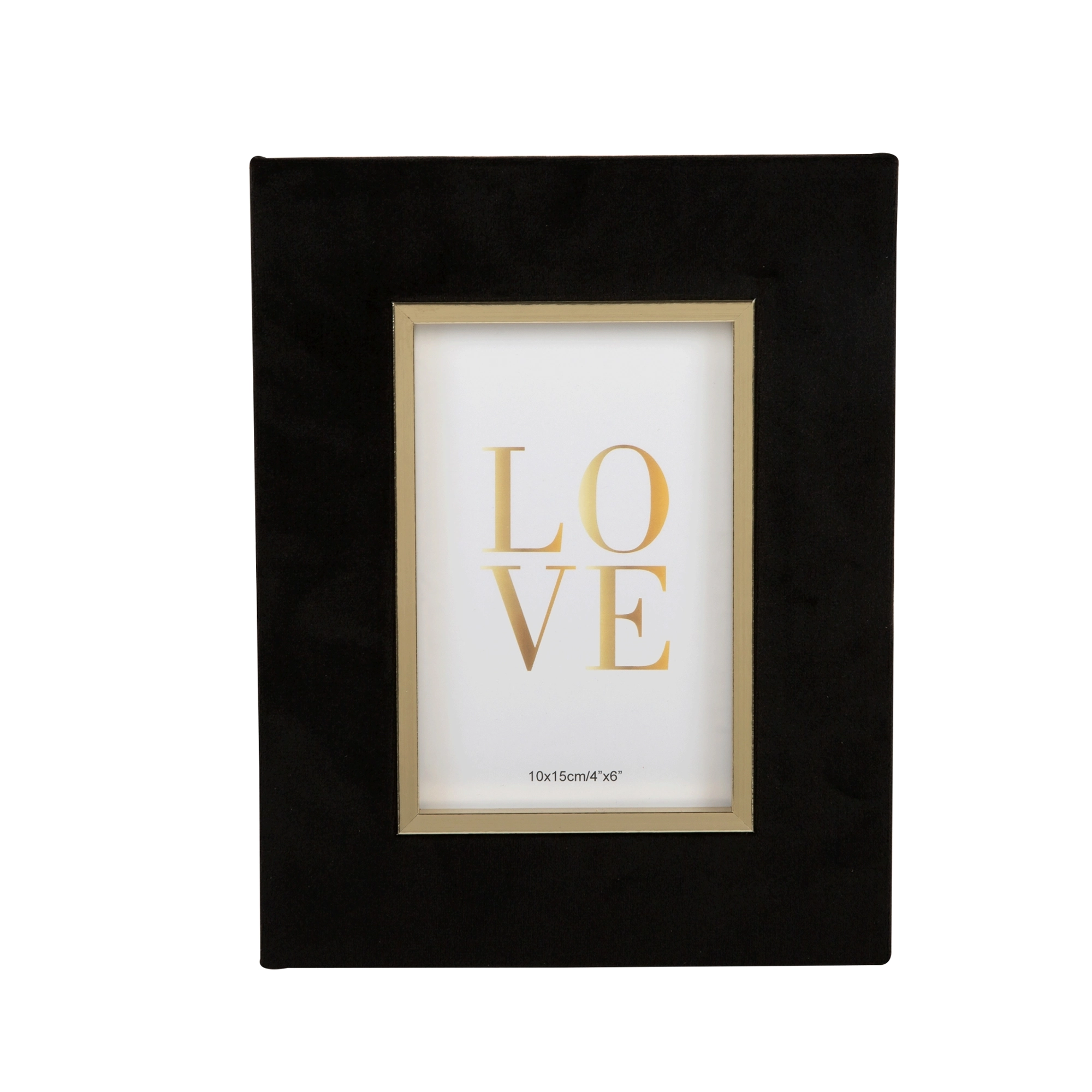 Porta Retrato Mdf Preto Borda Ouro
