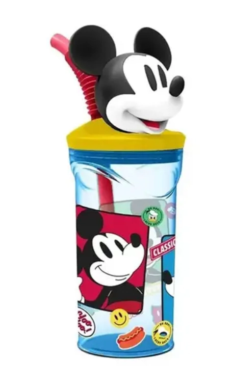 Copo 3d C/ Canudo Mickey 360ml