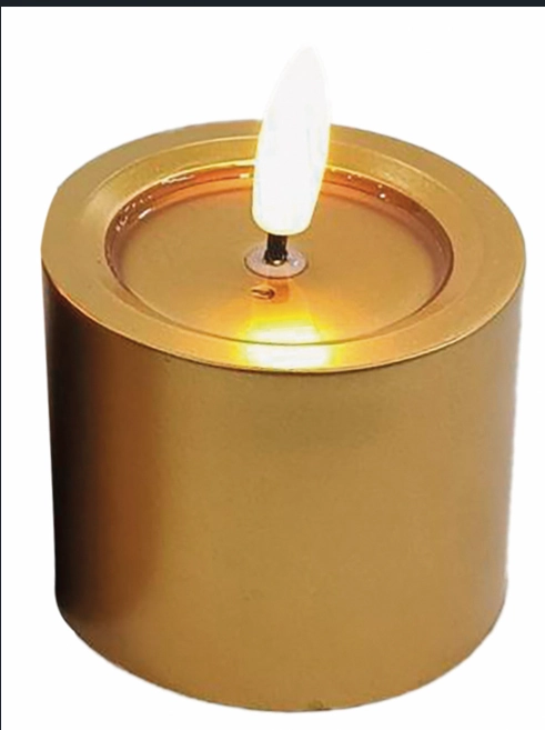 Vela Em Lata Dourada Peq Natalina Ref.28534 Yangzi