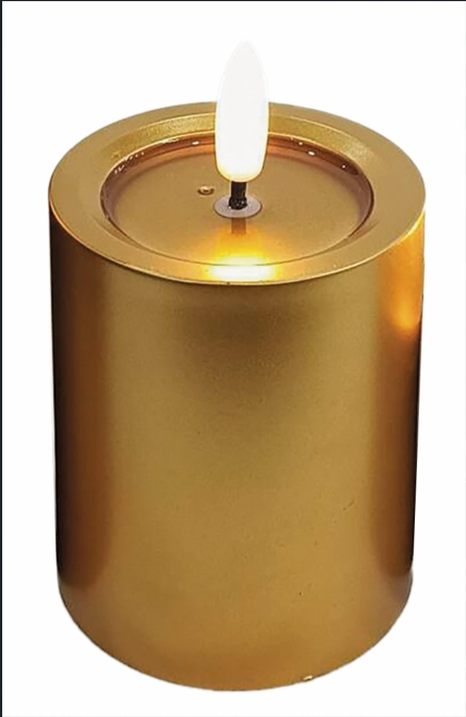 Vela Em Lata Dourada Grand Natalina 10x6 Ref.28538 Yangzi