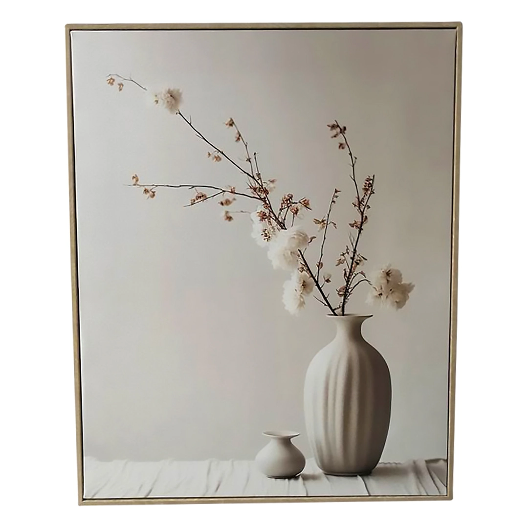 Quadro Moldura Flor Algodao 40x50cm 29744 Tuut