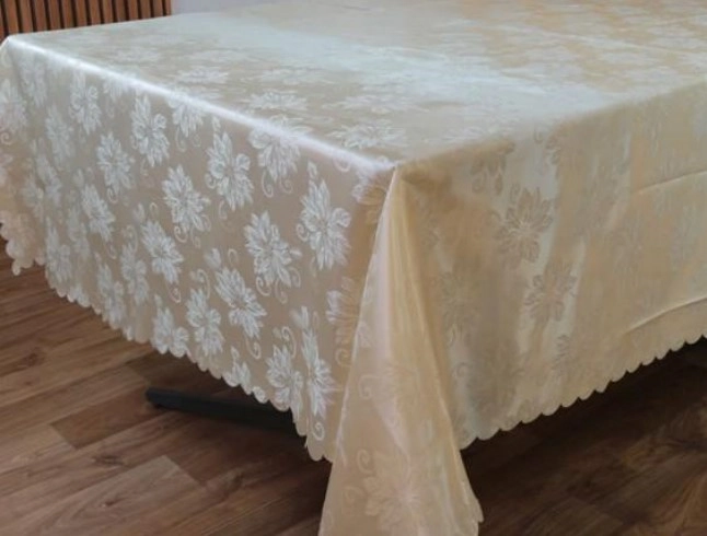 Toalha Mesa Adamascado Redonda Branca/vermelha 1,50x150cm Magizi