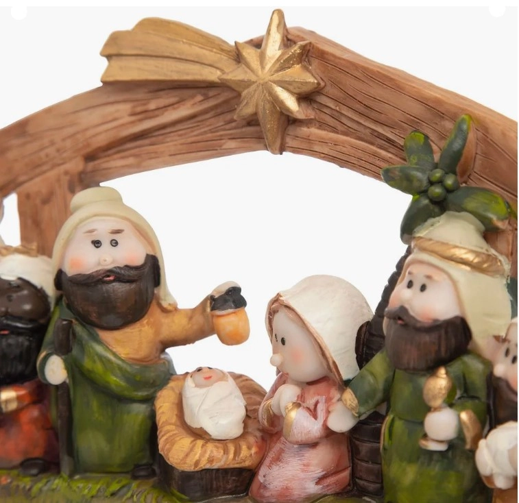 Presepio Porcelana Casa/7fig 21x5x13,5cm Magizi