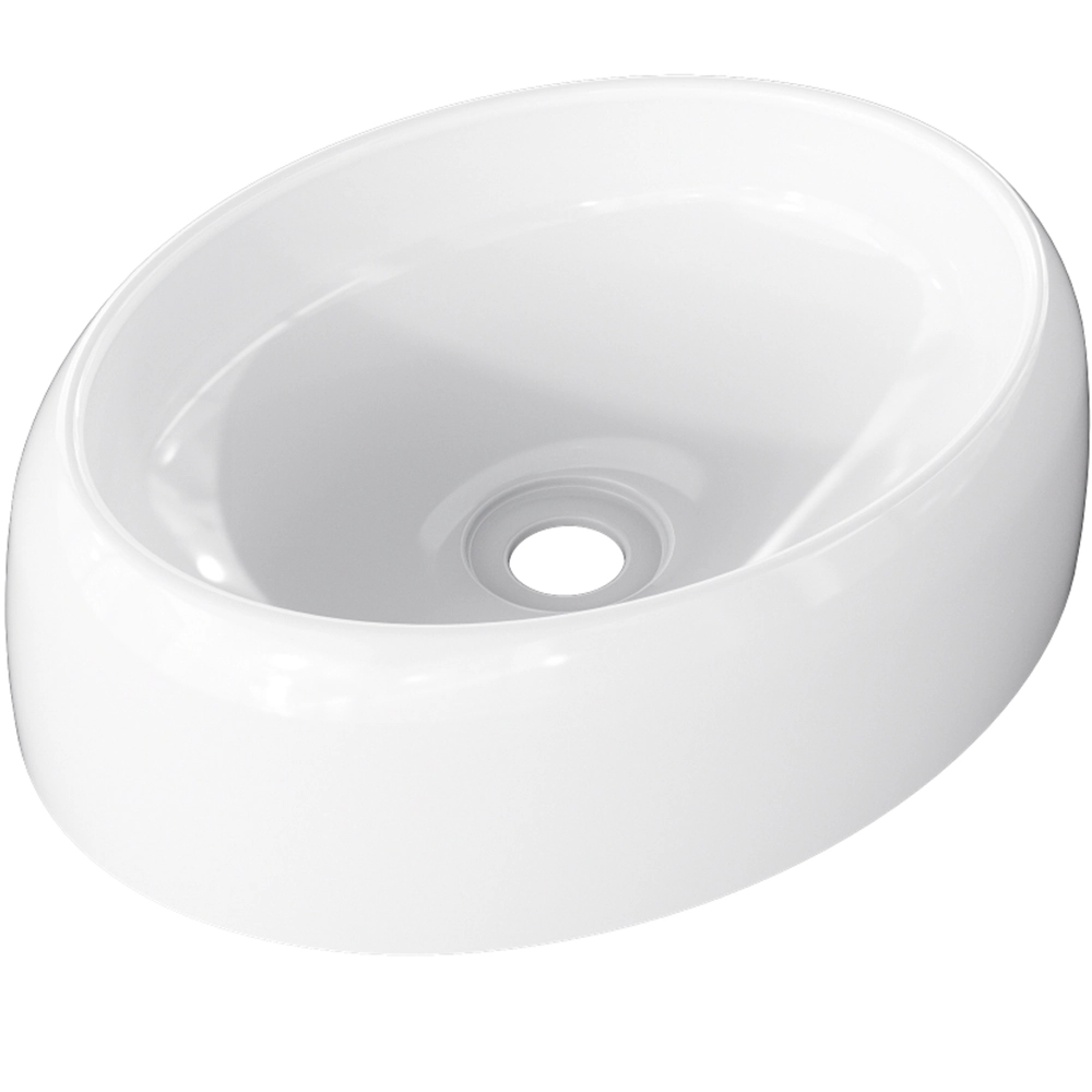 Cuba De Apoio Oval Para Banheiro Lavabo C01 Capri O39 Branco - Lyam Decor