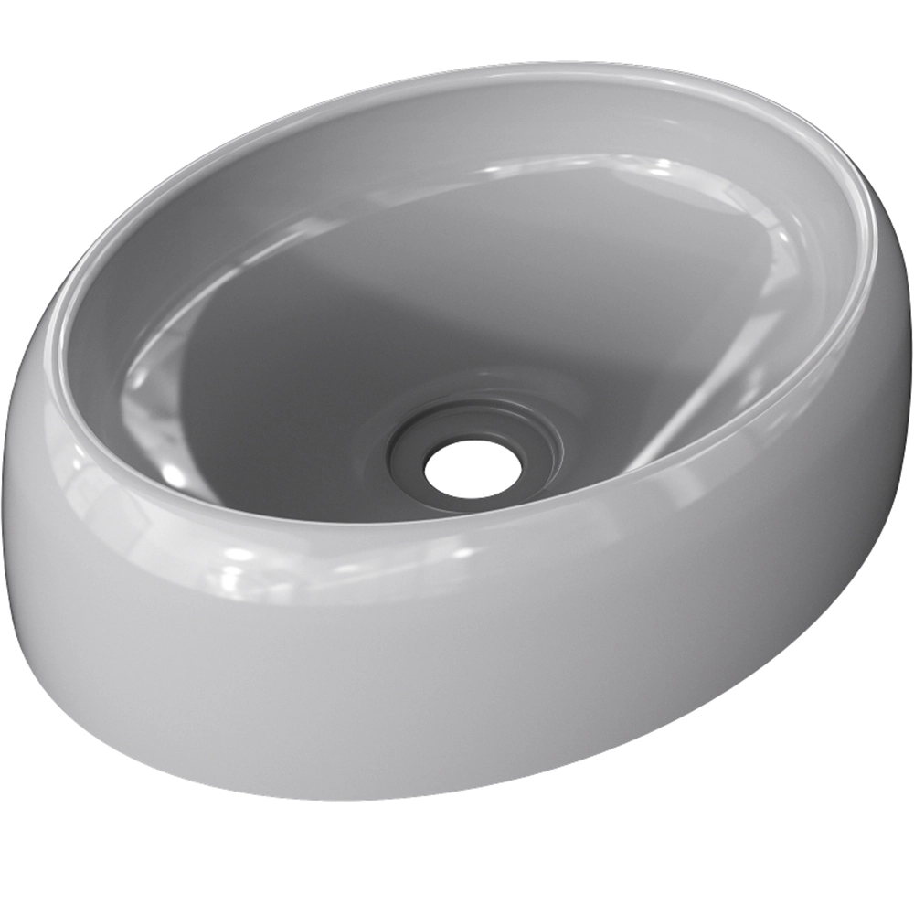 Cuba De Apoio Oval Para Banheiro Lavabo C01 Capri O39 Cinza - Lyam Decor