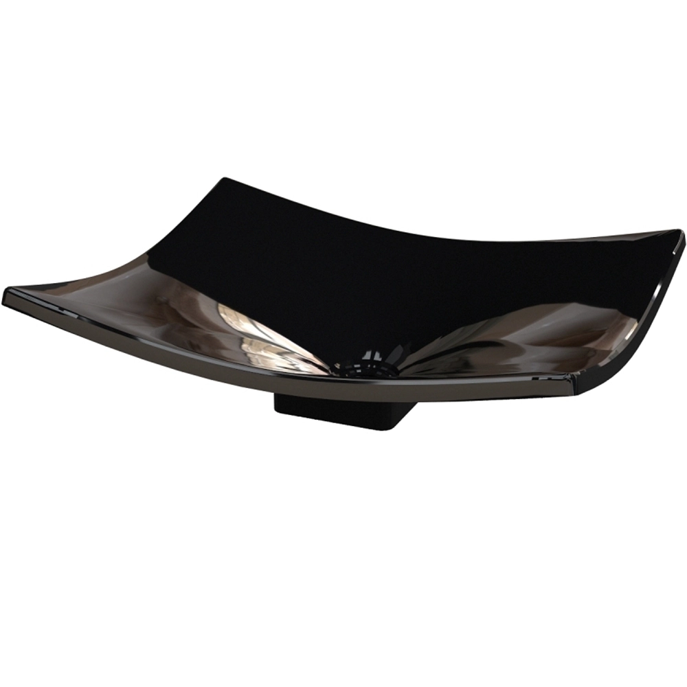 Cuba De Apoio Para Banheiro Lavabo C01 Folha F44 Preto - Lyam Decor