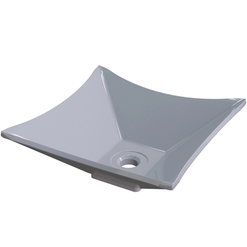 Cuba De Apoio Quadrada Lux Para Banheiro Lavabo C01 L30 Cinza - Lyam Decor