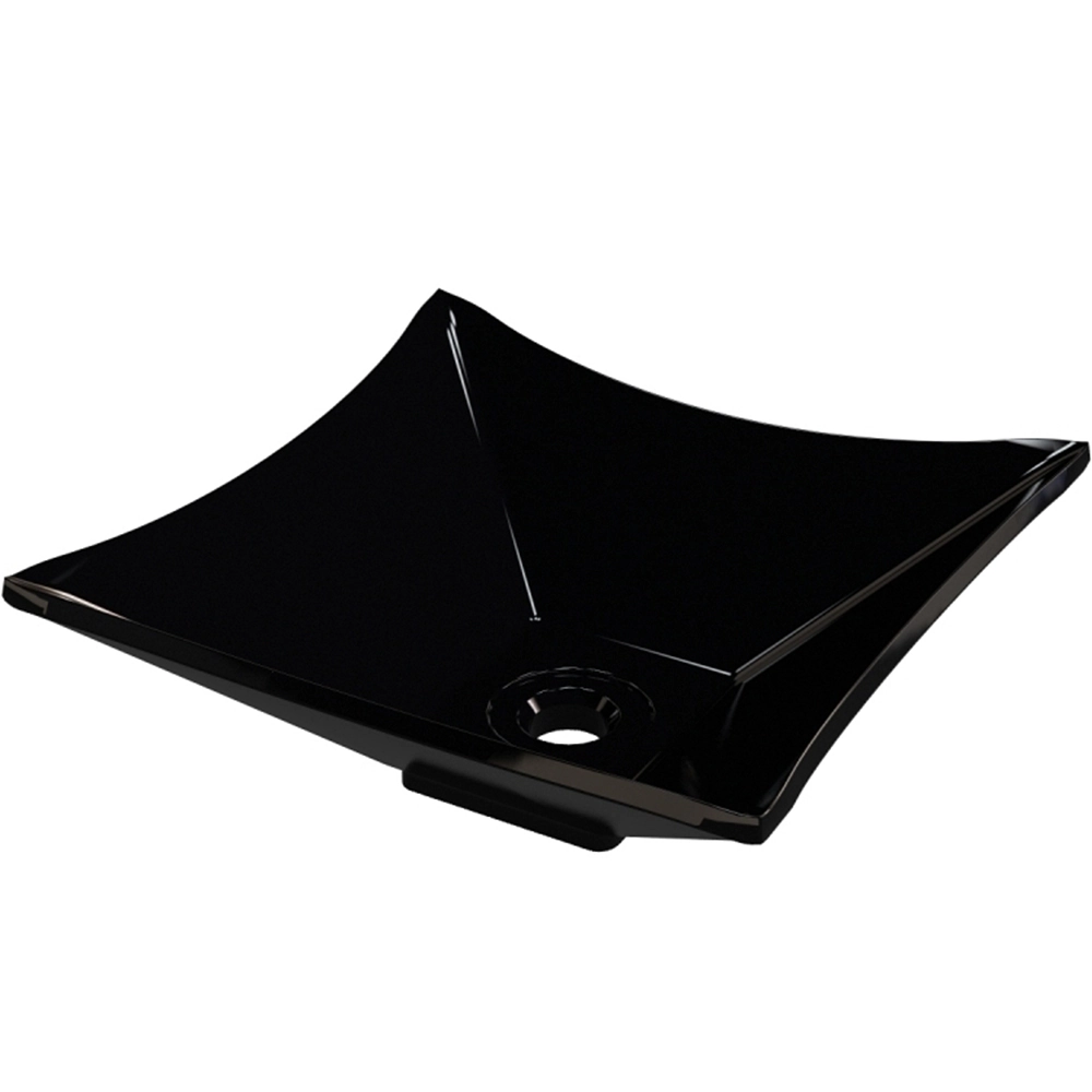 Cuba De Apoio Quadrada Lux Para Banheiro Lavabo C01 L30 Preto - Lyam Decor