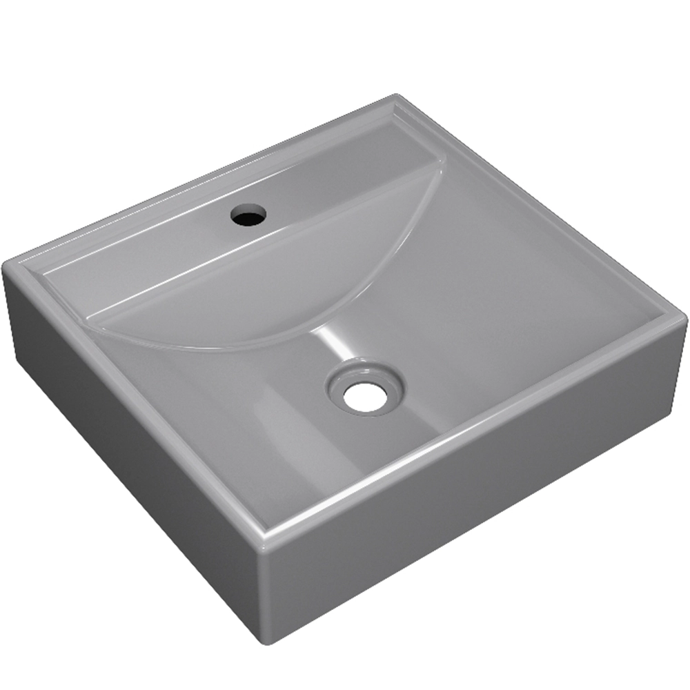 Cuba De Apoio Quadrada Para Banheiro Lavabo C01 Q39w Cinza - Lyam Decor