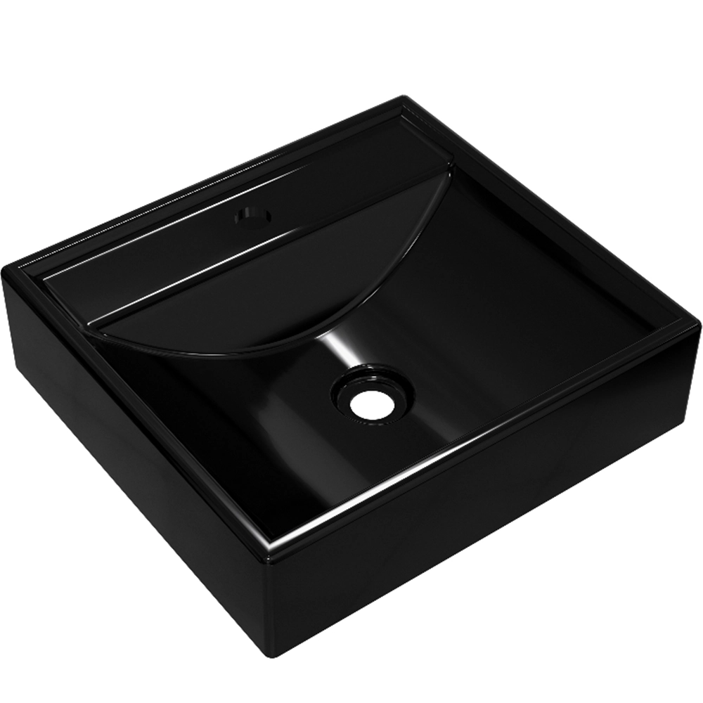 Cuba De Apoio Quadrada Para Banheiro Lavabo C01 Q39w Preto - Lyam Decor