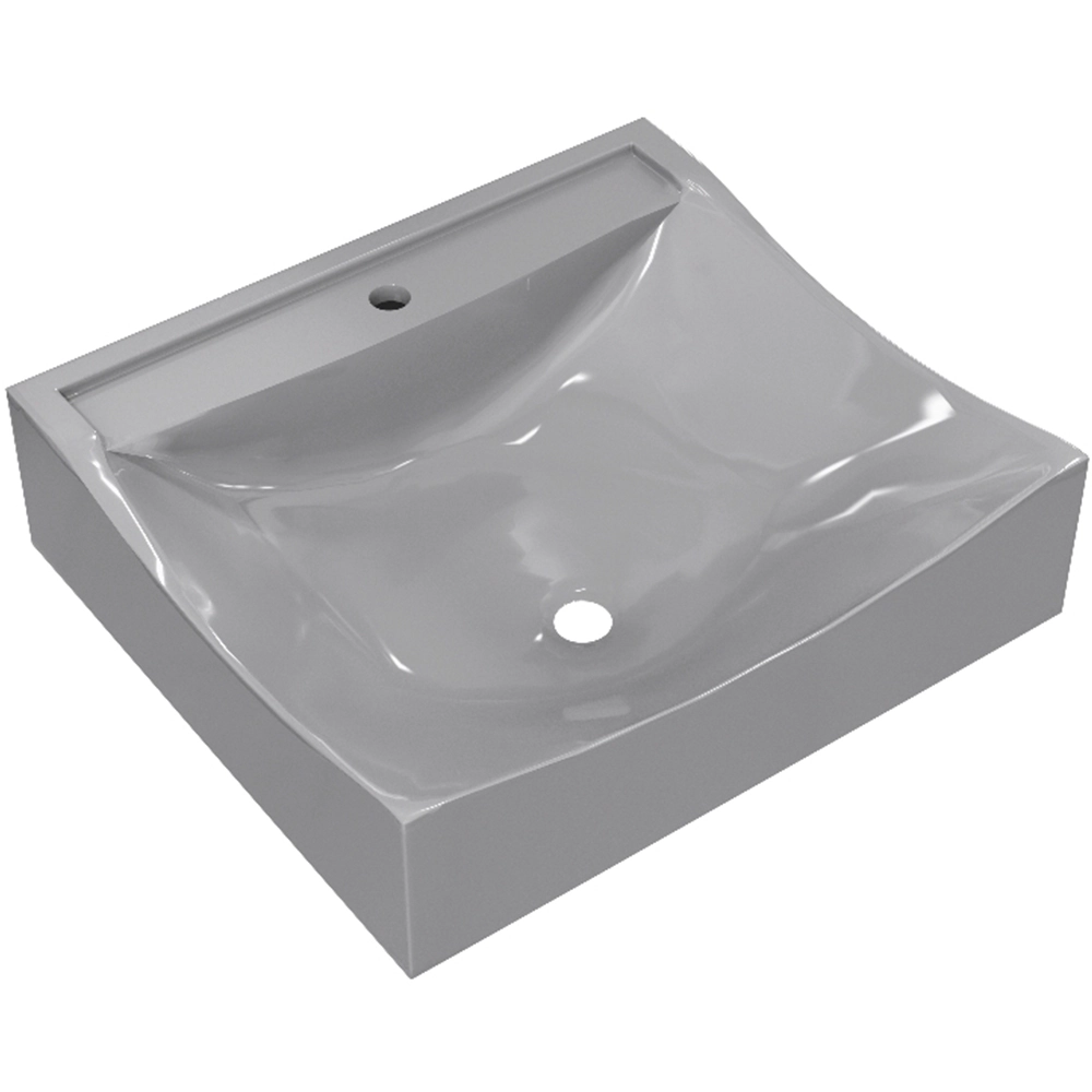 Cuba De Apoio Quadrada Para Banheiro Lavabo C01 Q440 Cinza - Lyam Decor