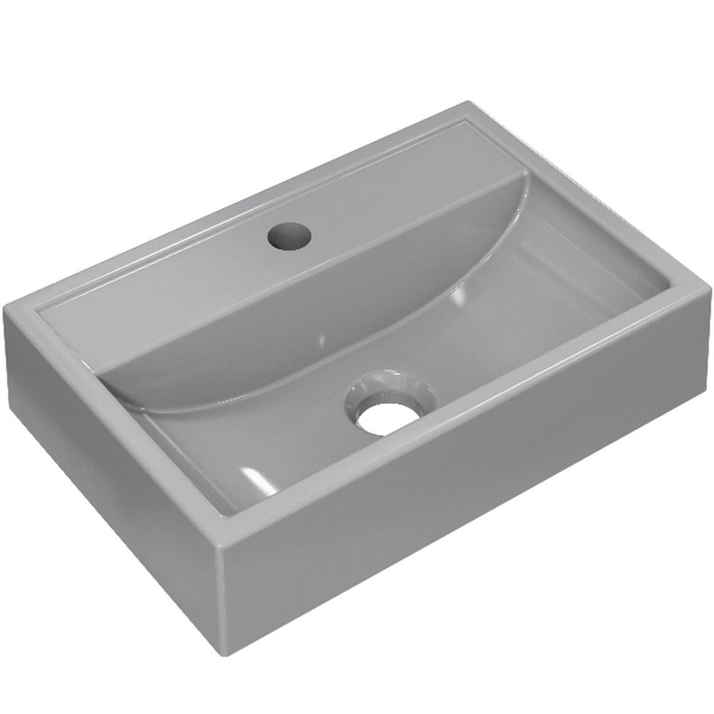 Cuba De Apoio Retangular Para Banheiro Lavabo C01 Q450 Cinza - Lyam Decor