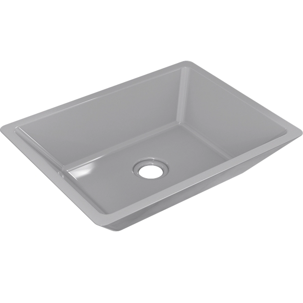 Cuba De Apoio Retangular Para Banheiro Lavabo C01 Rt45 Cinza - Lyam Decor