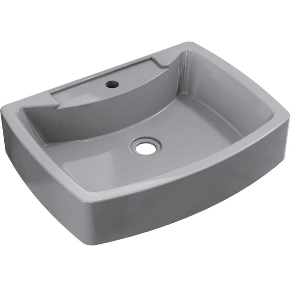 Cuba De Apoio Retangular Para Banheiro Lavabo C01 Rt50 Cinza - Lyam Decor