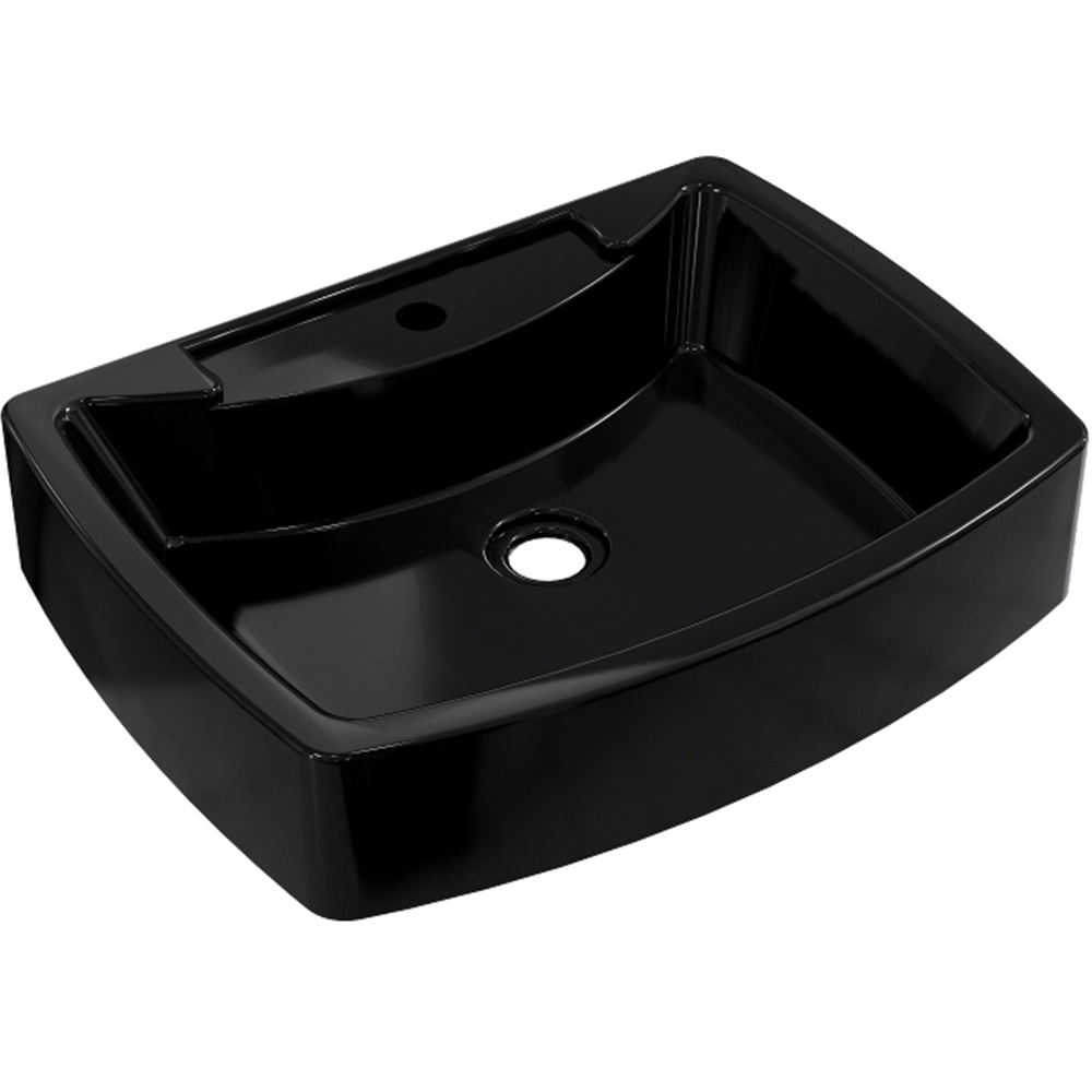 Cuba De Apoio Retangular Para Banheiro Lavabo C01 Rt50 Preto - Lyam Decor