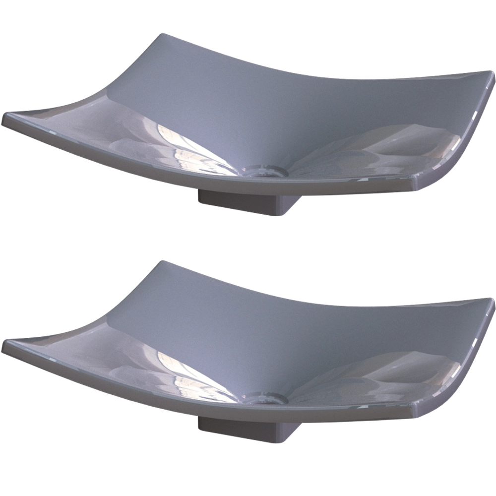 Kit 02 Cubas De Apoio Para Banheiro Lavabo C01 Folha F44 Cinza - Lyam Decor