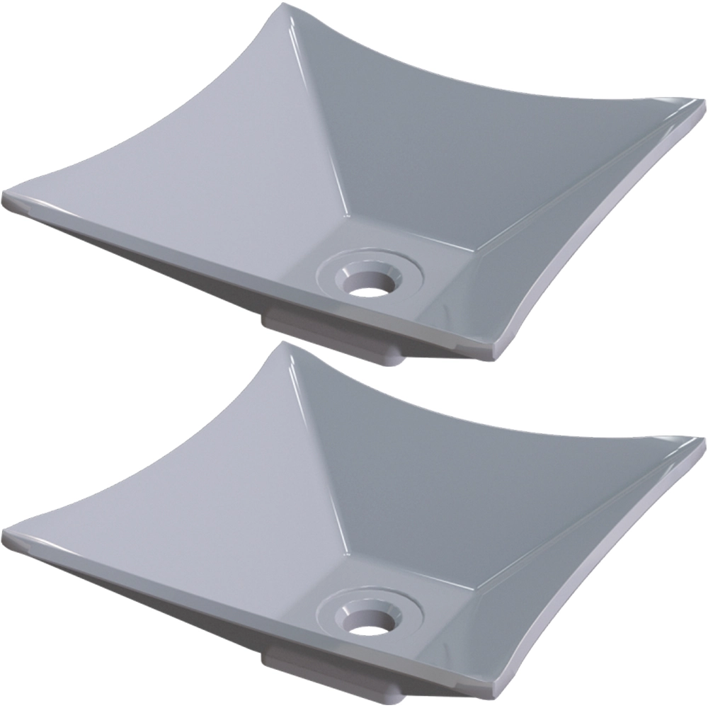 Kit 02 Cubas De Apoio Quadrada Lux Para Banheiro Lavabo C01 L30 Cinza - Lyam Decor