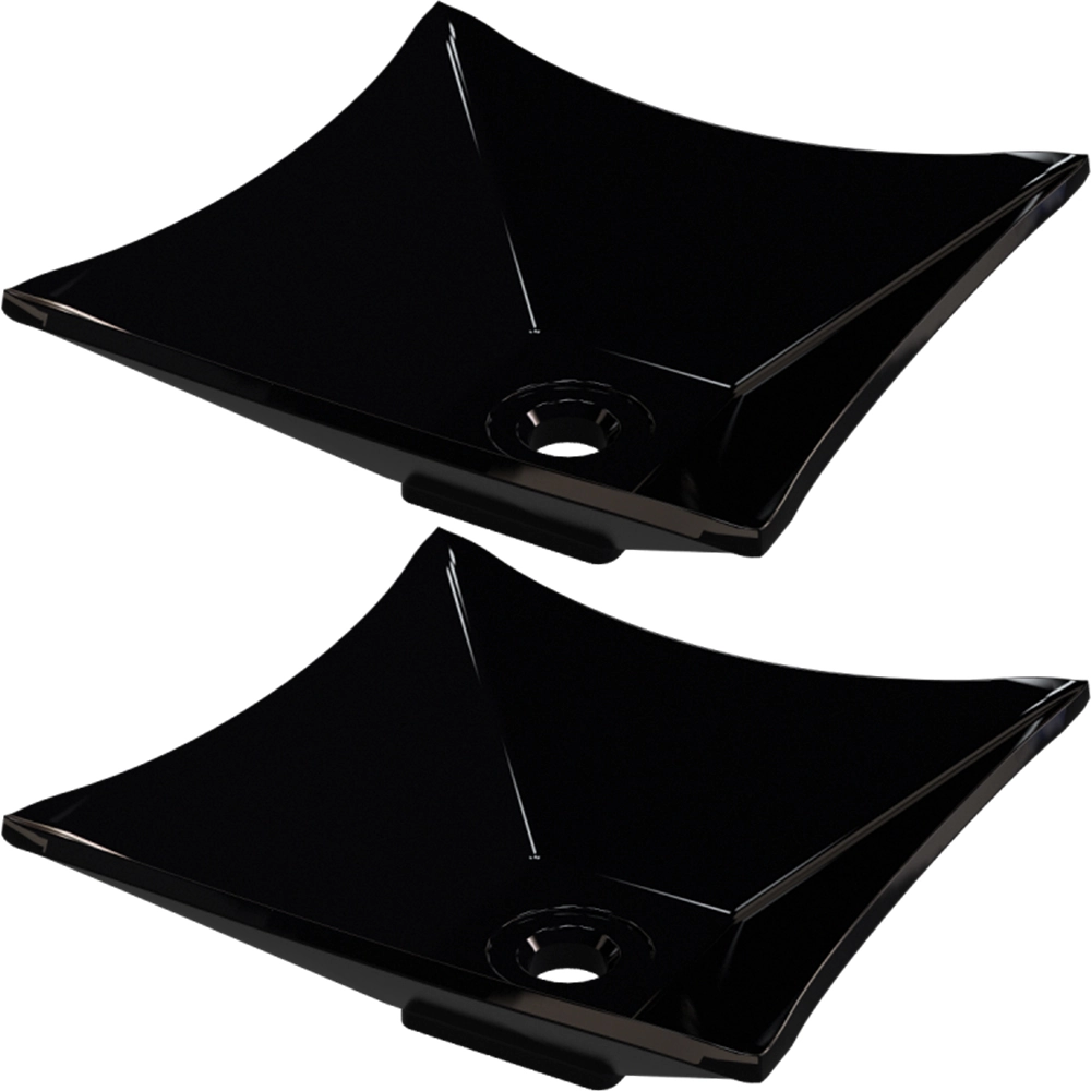 Kit 02 Cubas De Apoio Quadrada Lux Para Banheiro Lavabo C01 L30 Preto - Lyam Decor