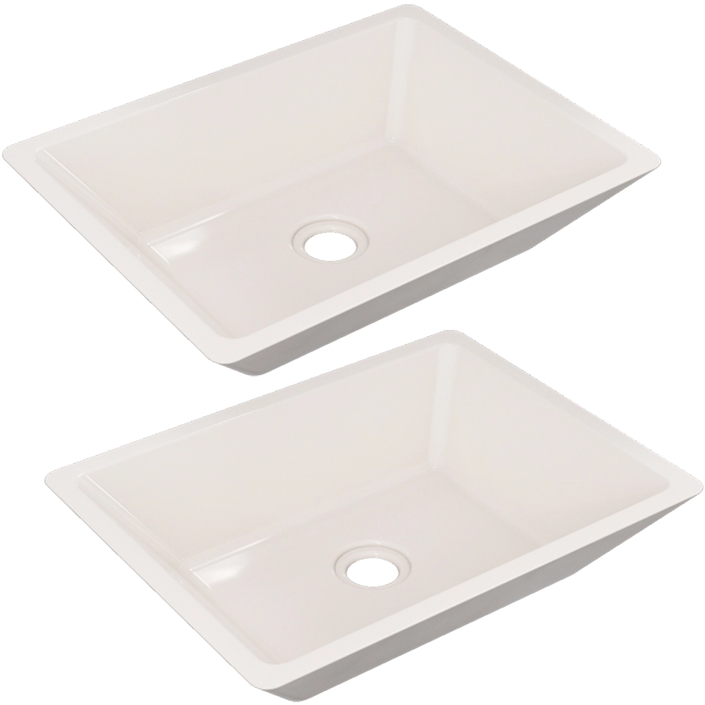 Kit 02 Cubas De Apoio Retangular Para Banheiro Lavabo C01 Rt45 Bege - Lyam Decor