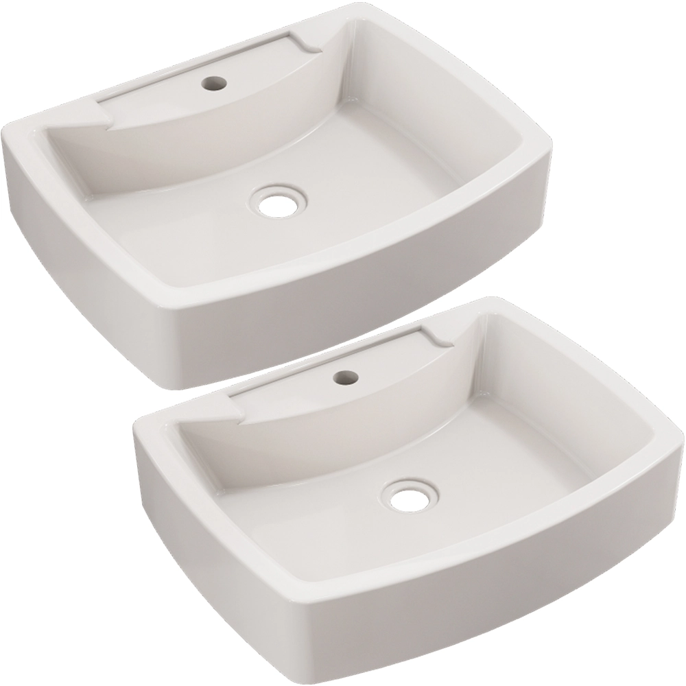 Kit 02 Cubas De Apoio Retangular Para Banheiro Lavabo C01 Rt50 Bege - Lyam Decor